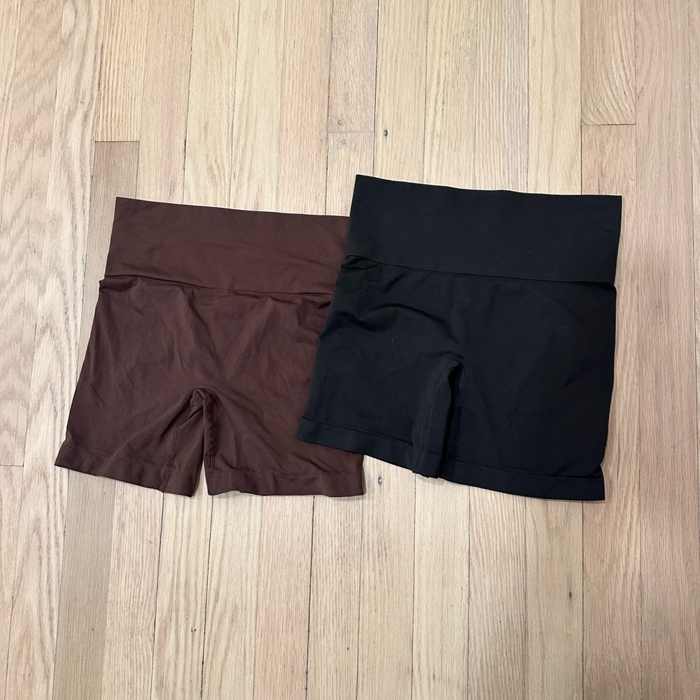 SKIMS Black and Brown Bike Shorts